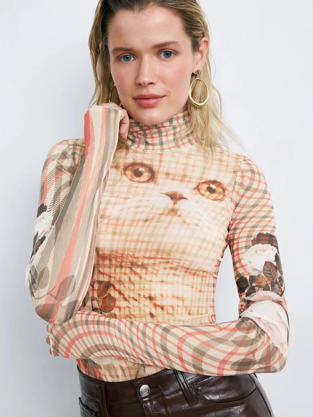 AFRM Zadie Cat Power Mesh Long Sleeve Top